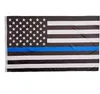 6Styles Blue Line USA Police Drapeaux 3x5Fts Thin Blue Line USA Drapeau Noir Blanc Et Bleu Drapeau Américain pour les Officiers de Police GGA3465-5N