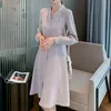 Casual jurken chique roze vintage elegante jurk vrouwen lente kantoor dames blauw beige werk straat diner Koreaanse stijl retro 20211