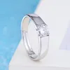 Offener verstellbarer Ring, Kristall-Zirkonia-Ringe, Silber, Verlobung, Eheringe, Paarring, Modeschmuck, Will and Sandy