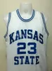 #23 Mitch Richmond Kansas State Wildcats College 레트로 농구 저지 남성용 스티치 맞춤형 모든 번호 이름 유니폼