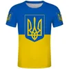 UKRAINA manlig ungdom t-shirt gör det själv gratis skräddarsytt namn nummer T-shirt nation flagga ukrainskt land foto logotyp print 3D-kläder