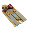 Baby Bow Suspender Clip 15 Styles 62*2.5cm Children Adjustable Floral Striped Lattice Suspenders Bow Tie Trouser Suspender L-OA6518