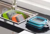 Küche Faltbare Obst Gemüse Waschen Korb Sieb Tragbare Silikon Sieb Zusammenklappbare Abtropffläche Mit Griff Küche Werkzeuge