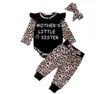 Ruffle polka dot rompers byxor baby flicka kläder blommiga blommor kläder uppsättningar huvudband kostymer ärm brev print leopard boutique bzyq6657