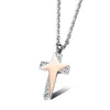 Star Shining Couple Pendant Necklaces Diamond Cross S925 Sterling Silver & 18k Rose Gold Personality Lovely Designer Jewelry Men Necklace