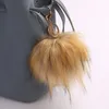 Hair Ball 13cm high Imitation Fur Raccoon Ball Hair Ball Pendant Fur Keychains Car Key Chain Ring Decoration For Bag Christmas Gift