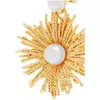 Fashion- Vintage Metal Sun flower stud earings Pendant punk jewelry Pearl earrings gold irregular earring bridal brincos