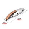 Nonslip Wood Handle Handle Corkscrew Pull Pull Tap Double Hinged Beer Red Wine Wine Opener Stainless Steel Bare Bar Tool VT1763779156