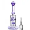 Recycler Dab Rig Glass Bong hookahs Showerhead Perc Smoking Glasses Pipes Oil Rigs Heady Water Bongs With 14mm Banger 8.4 inchs