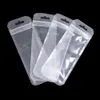 100Pcs Clear/Striped Plastic Zipper Lock Packaging Bag with Hang Hole Grocery Crafts Self Seal Zipper Pouch Sundries Storage Packing Bags