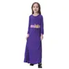 Dziewczyna muzułmańska abayas kwiat talia szata Maxi sukienki islamskie dzieci ubranie 9603491