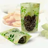 Grönt tryck Härlig Plastpåse Mat Förvaringsväska Plastförpackning Väska Zipper Snacks Väskor Partihandel