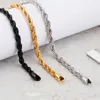 316L Stainless Steel Rope Chain Bracelet Titanium Steel 18K Gold Plated Bangle