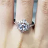 Trendy Simple Square Zircon Princess Rings Euramerican Engagement Wedding Rings for Women Fashion Party Jewelry Gift bague femme3428123
