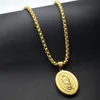 Classic Uomo Donna Collana in oro giallo 18 carati Filled The Jesus Pendant Chain 50-80cm N250DEF
