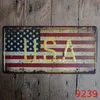 Metal Tin Painting USA UK Kanada Land City License Plate Målning Vintage Väggkonst Retro Metallmålning Bar Pub Heminredning