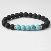 8 MM Naturel Noir Pierre De Lave Turquoise 7 Chakra Bracelet DIY Aromathérapie Huile Essentielle Diffuseur Bracelet