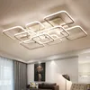 Luzes de teto Controle Remoto Acrílico Dimmable Modern Square Chandelier Decoração Indoor Decoração de Casa Moda Levado Lâmpadas Pingente Lâmpada