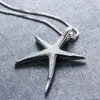 Högkvalitativ vacker blå eld Opal Starfish Pendant Solid 925 Sterling Silver Necklace For Women Jewelry Gift6833988