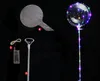 50 PZ Senza Rughe Trasparente Bobo Palloncino Con 3 M Filo Striscia Led Luminosi Palloncini Led Decorazione di nozze festa di compleanno Giocattolo ST5887836617