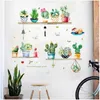 Simulation Storage Shelves Wall Stickers Green Potted Plants Cactus Wall Mural Poster Art Home Decoration Living Room Selfadhesiv3636257