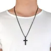 Classic Mens Cross Pendant Halsband Christian Titanium Steel Single Link Chain Men's Necklace Drops Statement Smycken 308