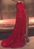 Robes de bal scintillantes à paillettes rouges sexy basse arrière avant haute fente longue sirène 2020 robe de soirée de soirée personnaliser plus taille8431088