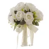 white wedding bouquets crystals