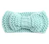 Winter Crochet Warm Turban Ear Warmer Headband Wool Stickad Bow Hårband Huvud Wrap Hårband Tillbehör Till Barn Baby Girls