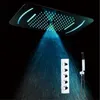 3 기능 물 스 러 워 folw 비 폭포 안개 주도 샤워 헤드 (64 개) 색상 원격 제어 욕실 큰 샤워기 온도 조절 믹서 샤워 시스템