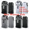 مخصص أسود أبيض رمادي #2 Mamba Gianna Gigi Bryant School College College Basketball Jersey Men Youth Child
