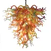 Classic Blown Glass Chandelier Pendant Lamps LED Multi Colored 32" 40" Chandeliers Lights for Living Room Hotel Lobby Decoration