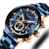 Ny Curren Sport Men039s Clock rostfritt stål Toppmärke lyxklocka Kronograf Quartz Watch Men Drop Relogio Masculi4109441