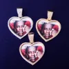 Özel Made Po Heart Madalyonlar Kolye Kolye Tenis Zinciri Buzlu Kübik Zirkon Erkekler Hip Hop Takı Soild Soild NEW216C