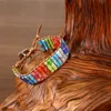 DIEZI Drop Natural Tube Beads Stone Bracelet Leather Wrap Jewelry Bangle for Women Men Handmade 7 Chakra Bracelet339u