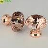 2 pcs 30mm rosa ouro de alta qualidade alças de cristal diamante / botões de vidro de cristal com base de zinco para móveis