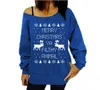 10pcs Womens Christmas Letter Animal Print Shirts Hoodies Sweatshirt Off Shoulder Pullover Party Tops Blouse M250