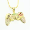 Hip Hop Game Machine Handle Pendant Necklace Mens Full Crystal Heavy Fashion Iced Out Games controller Necklaces