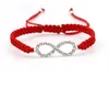 20 teile / los Kristall Unendlichkeit Liebes Charme Geflochtenes Armband Rotes Seil Armband für Frauen Männer Justierbares Handgemachtes Armband