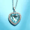 Ocean Heart Necklace Female Korean Crystal Peach Heart Clavicle Chain DAN618 mix order Pendant Necklaces