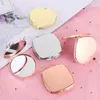 1 st Vanity Mirror Doblesided Folding Portable Round Heart Shaped Easy to Open Metal Rose Gold Pocket Makeup Accessories Tools9375132
