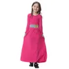 Dziewczyna muzułmańska abayas kwiat talia szata Maxi sukienki islamskie dzieci ubranie 9603491