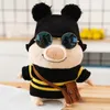 Nouvelle arrivée pour enfants Ins mignons animaux en peluche jolie poupée de cochon à capuche avec des lunettes et un sac enfants en peluche jouet pour fête d'anniversaire Gif2742589