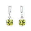 Fashion- Cut Yellow Zircon Earring on Platinum Plated Beautiful Dangle Earring for Women Anniversary Gift English Lock