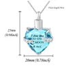 Stainless Steel Heart Memorial Jewelry Birthstone Crystal Cremation Urn Pendant Necklace for Ashes Keepsake Cremation Ash Jewelry