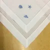 Sef de 12 serviettes de table mode Textiles de maison 20 "x 20" serviettes de table en lin ajouré blanc broderie bleu Neptune/conque/coquillage serviettes de thé