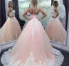 Nuovo abito da ballo rosa Abiti Quinceanera 2019 Principessa Sleevele senza spalline Sweet 16 Girls Prom Parte