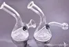 Großhandel Glas-Dab-Rig-Bong-Wasserpfeife mit Vergaserloch, abnehmbares Downstem-Dreieck-Wasserpfeifen-Becherglas-Bongs mit Glas-Ölbrennerrohr, dhl-frei