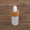 1個の霜のガラス滴ボトル5ml 10ml 15ml 30mlの空の化粧品包装容器バイアルのエッセンシャルオイルボトル小さな香水詰め替え可能なfo