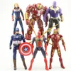 6 estilos os vingadores brinquedos new cartoon super hero led figuras de ação 17 cm / 7 polegadas presente de pvc para as crianças c6273